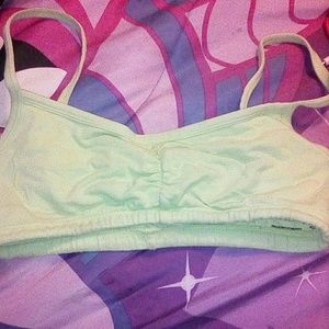 A lime green bra
